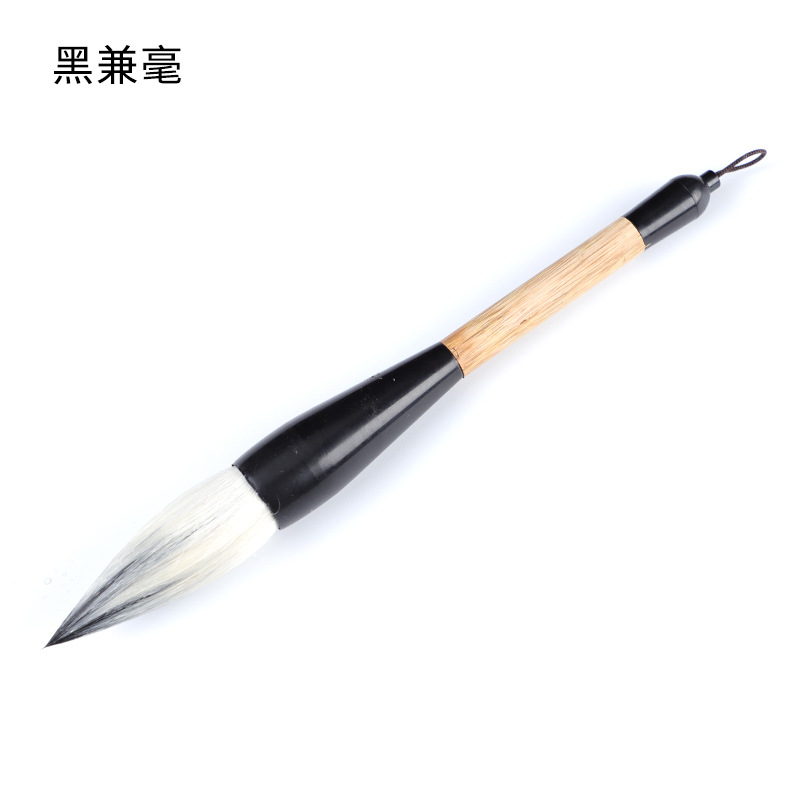 Venta al por mayor copla de madera grande cubo pluma letras gratis caligrafía y pintura oso comadrela oso pelo mezclado guion regular graping pluma cáñamo bambú pequeño cubo de la pluma