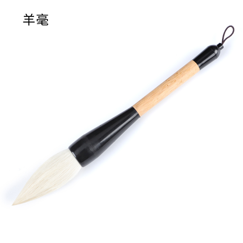Venta al por mayor copla de madera grande cubo pluma letras gratis caligrafía y pintura oso comadrela oso pelo mezclado guion regular graping pluma cáñamo bambú pequeño cubo de la pluma