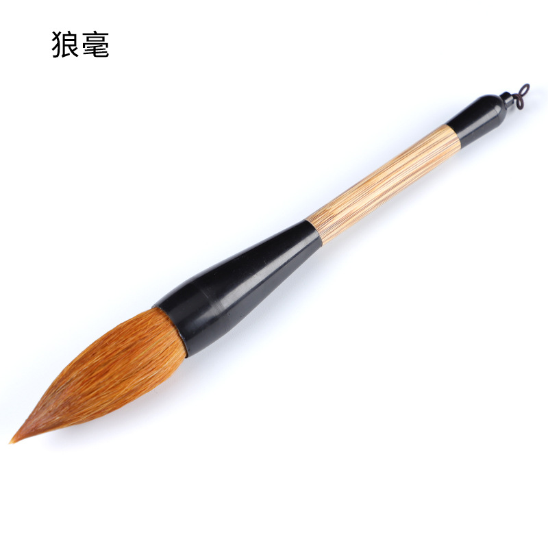 Venta al por mayor copla de madera grande cubo pluma letras gratis caligrafía y pintura oso comadrela oso pelo mezclado guion regular graping pluma cáñamo bambú pequeño cubo de la pluma