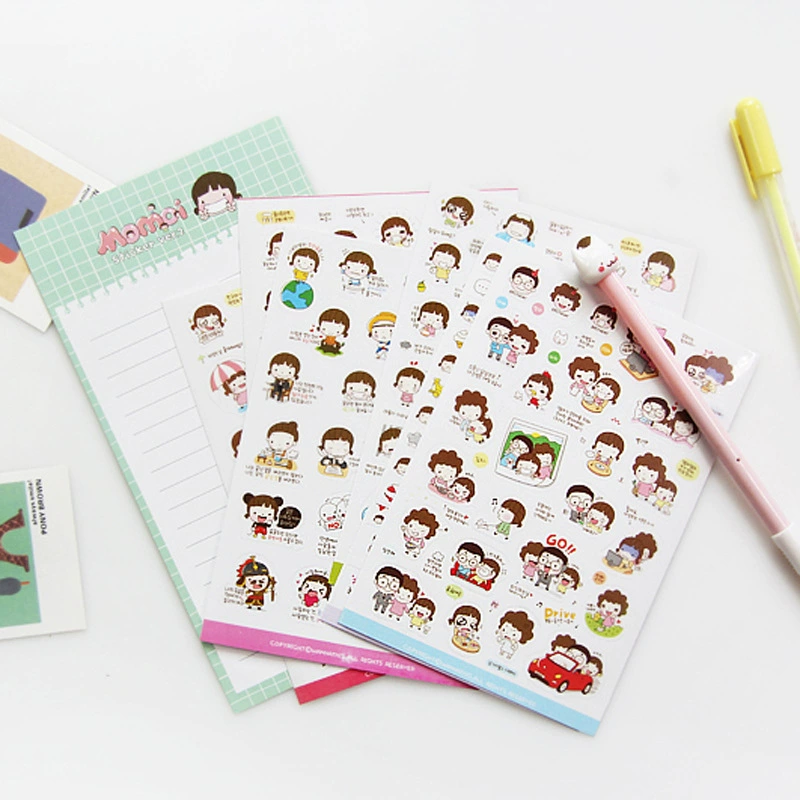 Маленькая девочка Момой милые наклейки [6 упаковок] Дневник Журнал DIY альбом наклейки смайлики 32 г