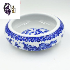 Batch issued stationery set featuring French-style Chinese painting supplies, blue and white porcelain ceramic ink wash basin, large size water tray, Jingdezhen ceramic ink wash basin