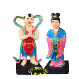 金童玉女神像善财龙女佛像图片站班小像树脂玻璃钢佛像厂