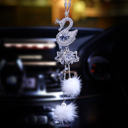 Car Pendant Crystal Pendant Swan Diamond Korean Cute Ladies Car Interior Accessories Car Pendant Pendant