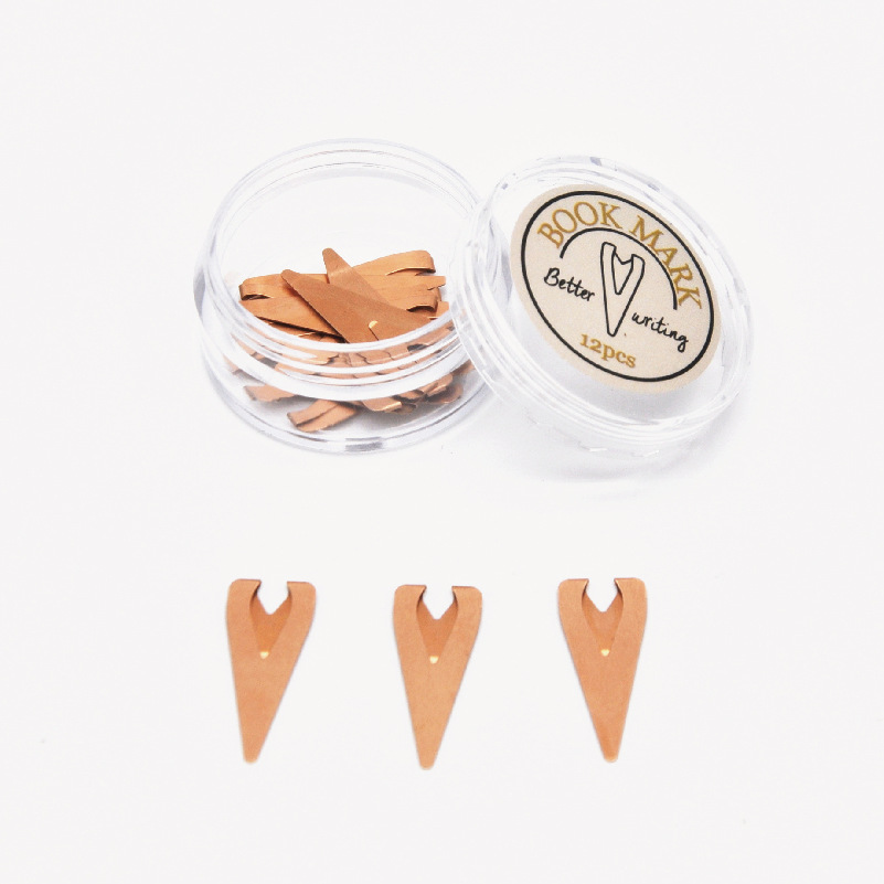 Metal hueco marcador posicionamiento marca marcador clip diario vintage latón página clip mini creativo pequeño clip de etiqueta