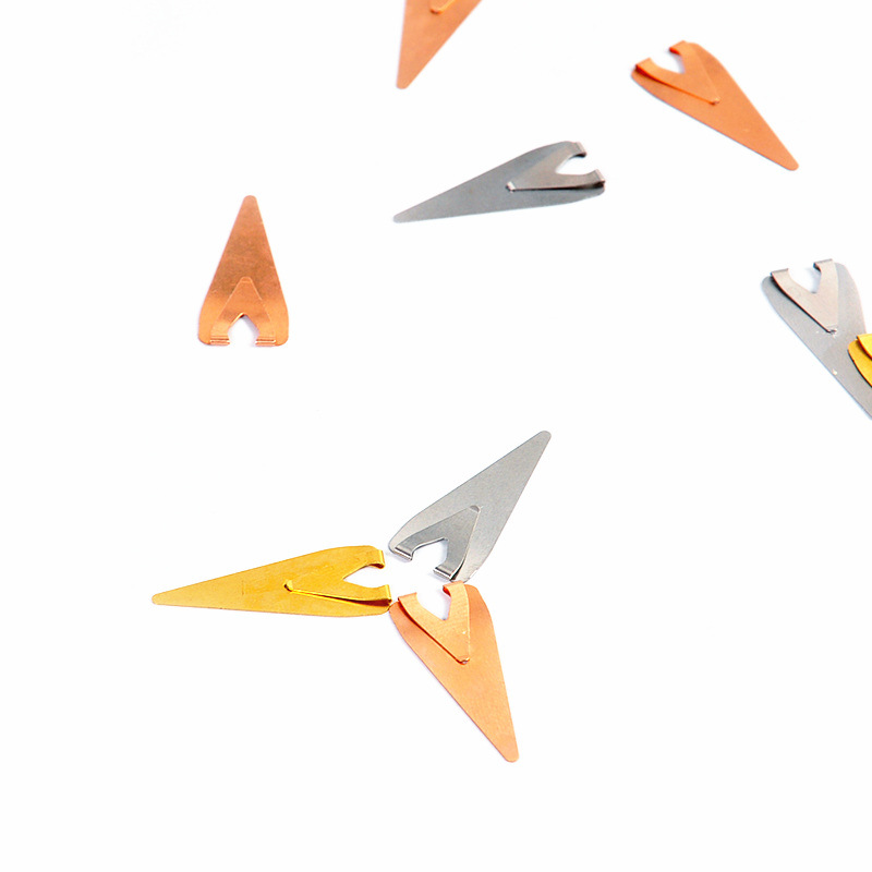 Metal hueco marcador posicionamiento marca marcador clip diario vintage latón página clip mini creativo pequeño clip de etiqueta