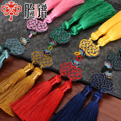 Double money knot double tassel jewelry polyester decorative ice silk fan pendant accessories bookmark hanging tassel Chinese knot tassels