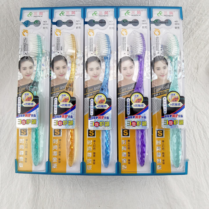 D1324 6010 # cristal cepillo de dientes adulto hogar viaje filamento suave piel limpia 2 yuanes tienda
