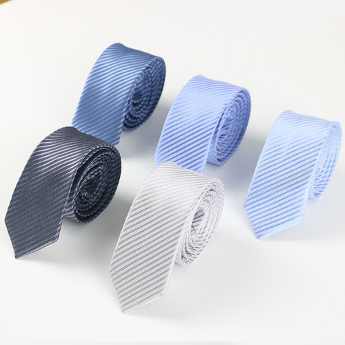 Lazy Man Tie Men Solid Color Small Tie Korean Style Tie Men Gray 5cm Korean Style Small Tie Wholesale