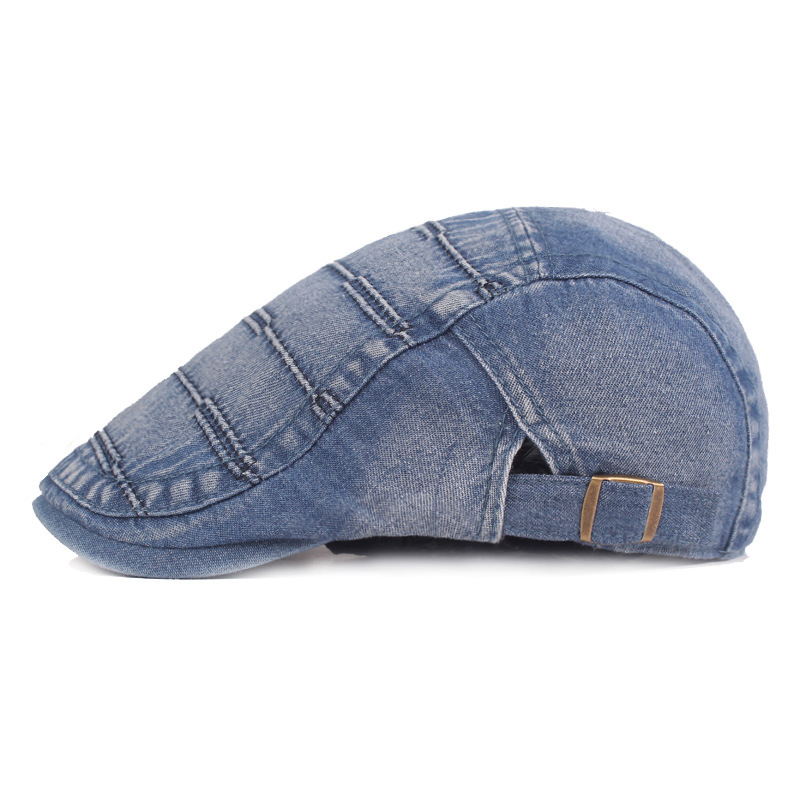 Denim enarboló la boina apenada de las mujeres sombrero de sol de primavera sombrero de comercio exterior europeo y americano sombrero delantero de los hombres