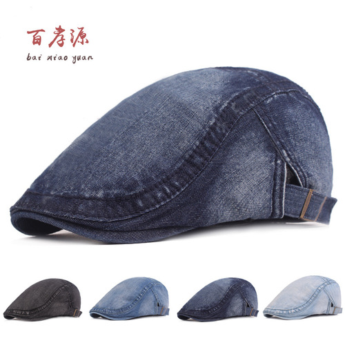 Cowboy cap, beret for men and women, washed cloth old hat, Korean style casual forward hat, foreign trade hat