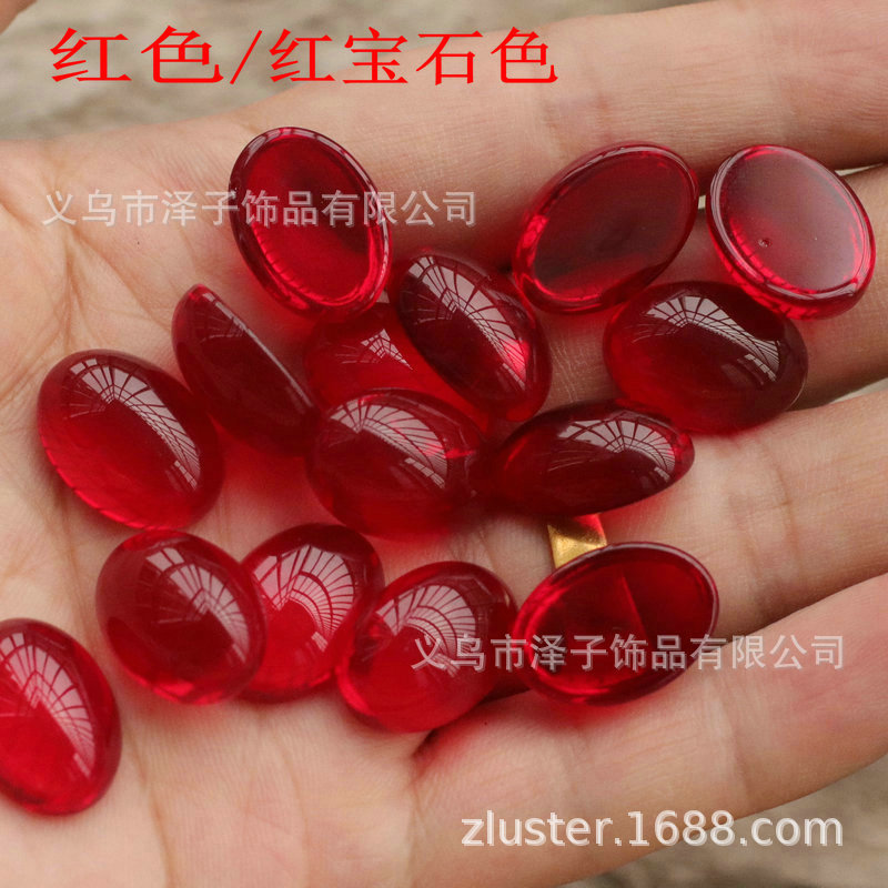 13*18mm superficie de anillo cristal de imitación material de vidrio en forma de huevo cara de anillo parche accesorios de joyería venta directa de fábrica al por mayor