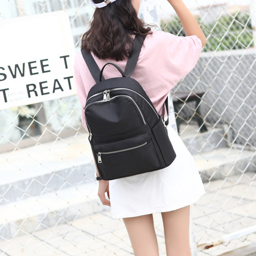 Cross-border  New Oxford Cloth Waterproof Women's Bag Lightweight Casual Student School Bag Nylon Travel Dual Shoulder Backpack
