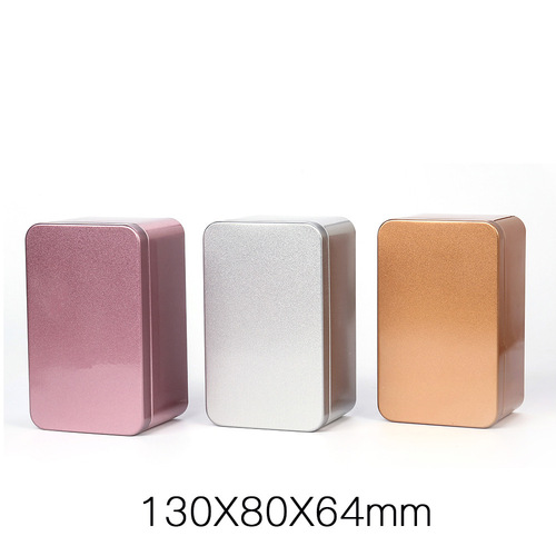 Tin box rectangular cookie silver tinplate food packaging empty box tin can frosted metal gift box