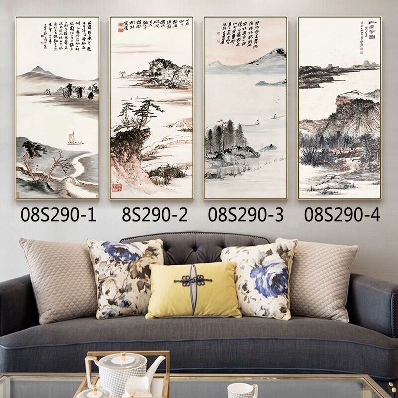 Four-piece canvas frame multi-style decorative painting framed frameless oil painting Four-piece canvas frame multi-style decorative painting framed frameless oil painting