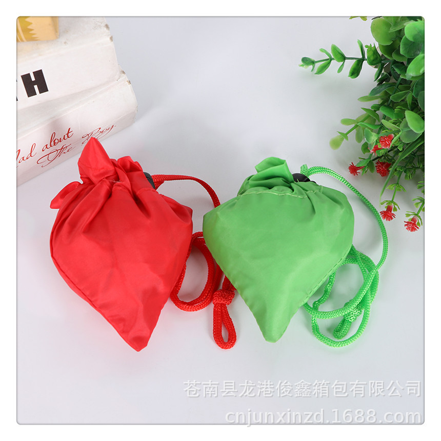 Color en blanco plegable bolsa de poliéster supermercado cordón bolso de almacenamiento nylon impermeable bolsa de compras personalización image 5