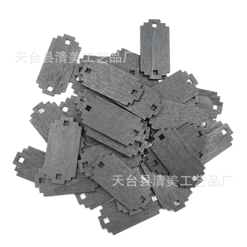 22*46mm madera letrero negro decoración letrero negro artesanía 50 piezas en un paquete
