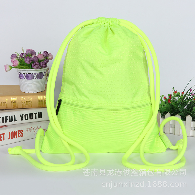 Personalizado cordón mochila bolsa de deportes al aire libre cordón bolsa de poliéster bolsa de almacenamiento de cremallera personalizado