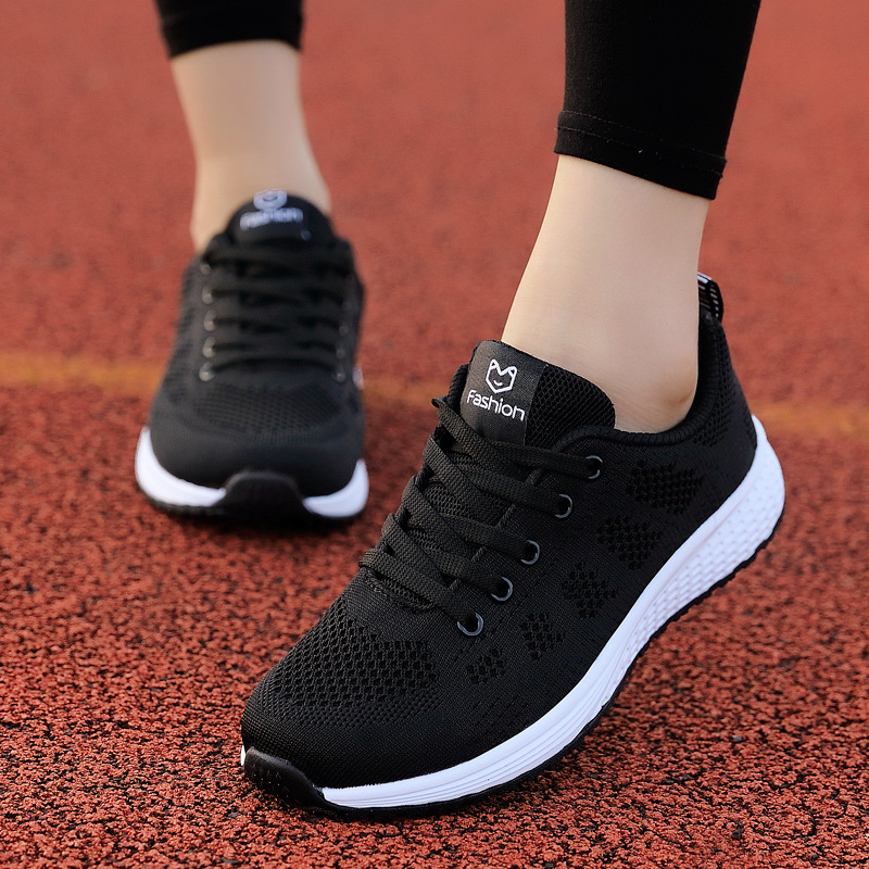 Spring 2019 New Flying Woven Shoes Korean Style Casual Student All-match Lace-up Mesh Women's Shoes Sneakers Forrest Gump Shoes for Women