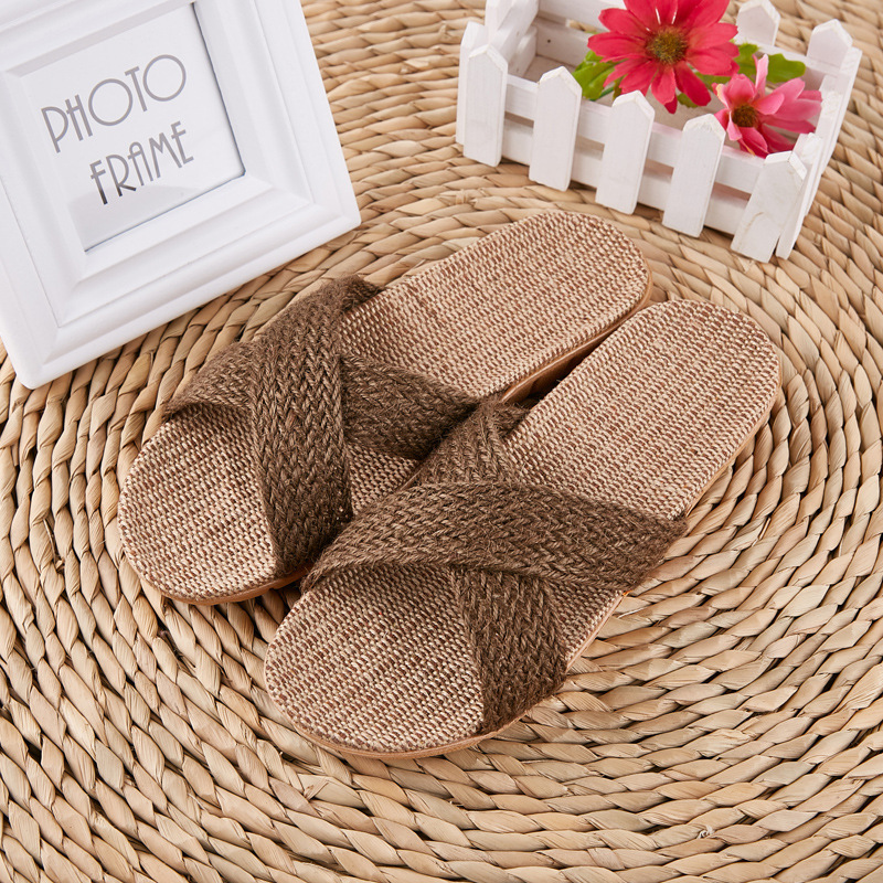 Linen Slippers Men's Couple's Casual Indoor Floor Slippers Autumn and Winter Home Women's Large Size Slippers Linen Slippers Men's Couple's Casual Indoor Floor Slippers Autumn and Winter Home Women's Large Size Slippers