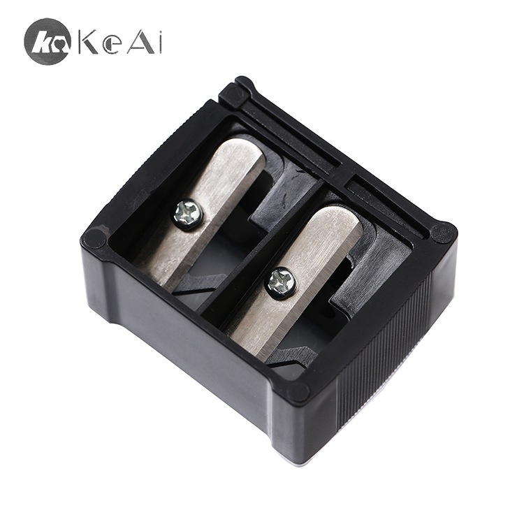 Suministro directo de fábrica cubierta transparente ceja lápiz sacapuntas doble agujero sacapuntas al por mayor cosmética pluma lápiz sacapuntas cuchillo núcleo constante