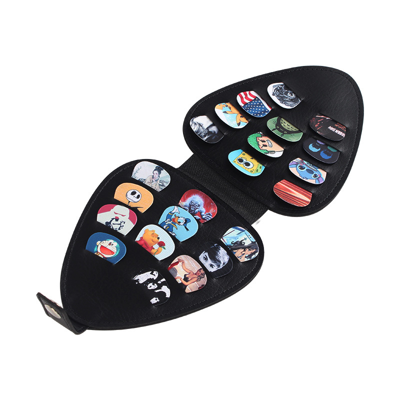 En stock guitarra Pick personalizada creativa ukelele metralla Venta caliente de cuero 22-piece Pick paquete al por mayor