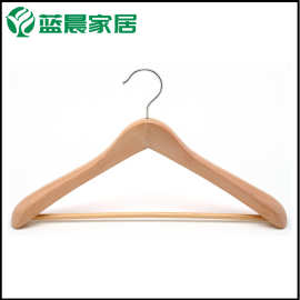 酒店木衣架实木衣架镀铬圆钩家用衣架厂家直批可激光刻字LOGO