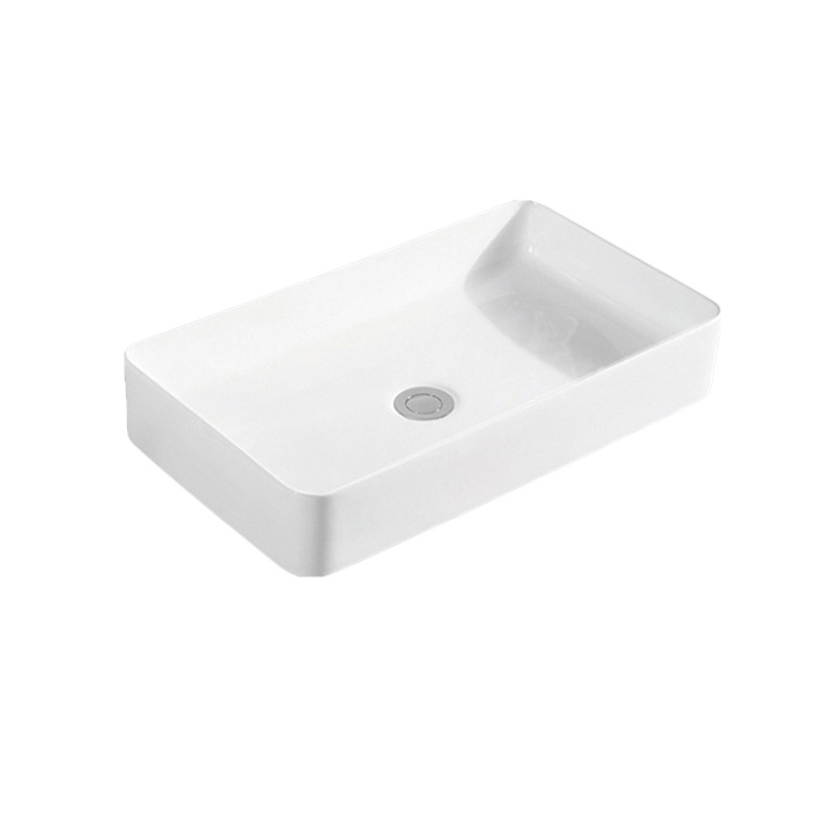 Lavabo de cerámica para encimera, lavabo artístico de borde delgado, lavabo cuadrado, lavabo sin perforaciones, fabricante de lavabos de estilo nórdico.