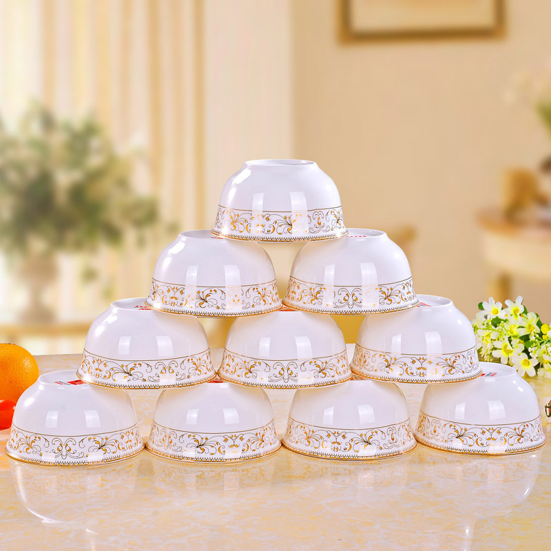 Jingdezhen ceramic rice bowl set household wholesale tableware porcelain bowl plate set factory direct sales