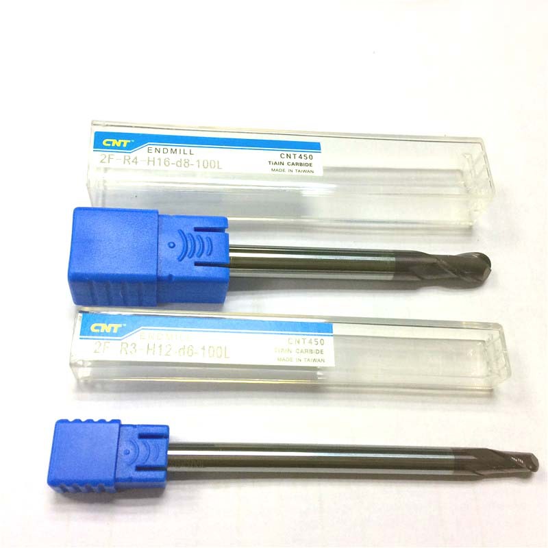 整体硬质合金钨钢铣刀加长球形刀钨钢涂层铣刀2刃圆头铣刀100长