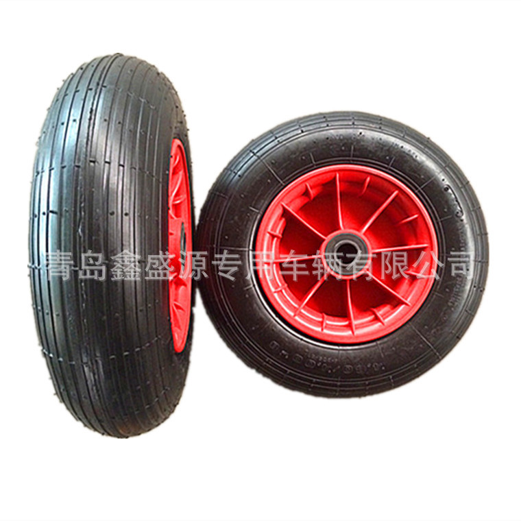 16*4.80/4.00-8充气轮 16寸手推货仓车工具车轮 16寸橡胶充气轮子