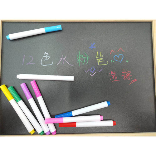 Qianhui dust-free water-soluble chalk liquid lamp board pen fluorescent board white children's blackboard 12 colors erasable water chalk