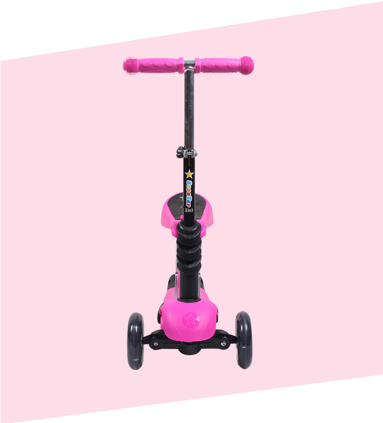 Nuevo tres en un escarabajo scooter de los niños scooter de moda ajustable de tres ruedas