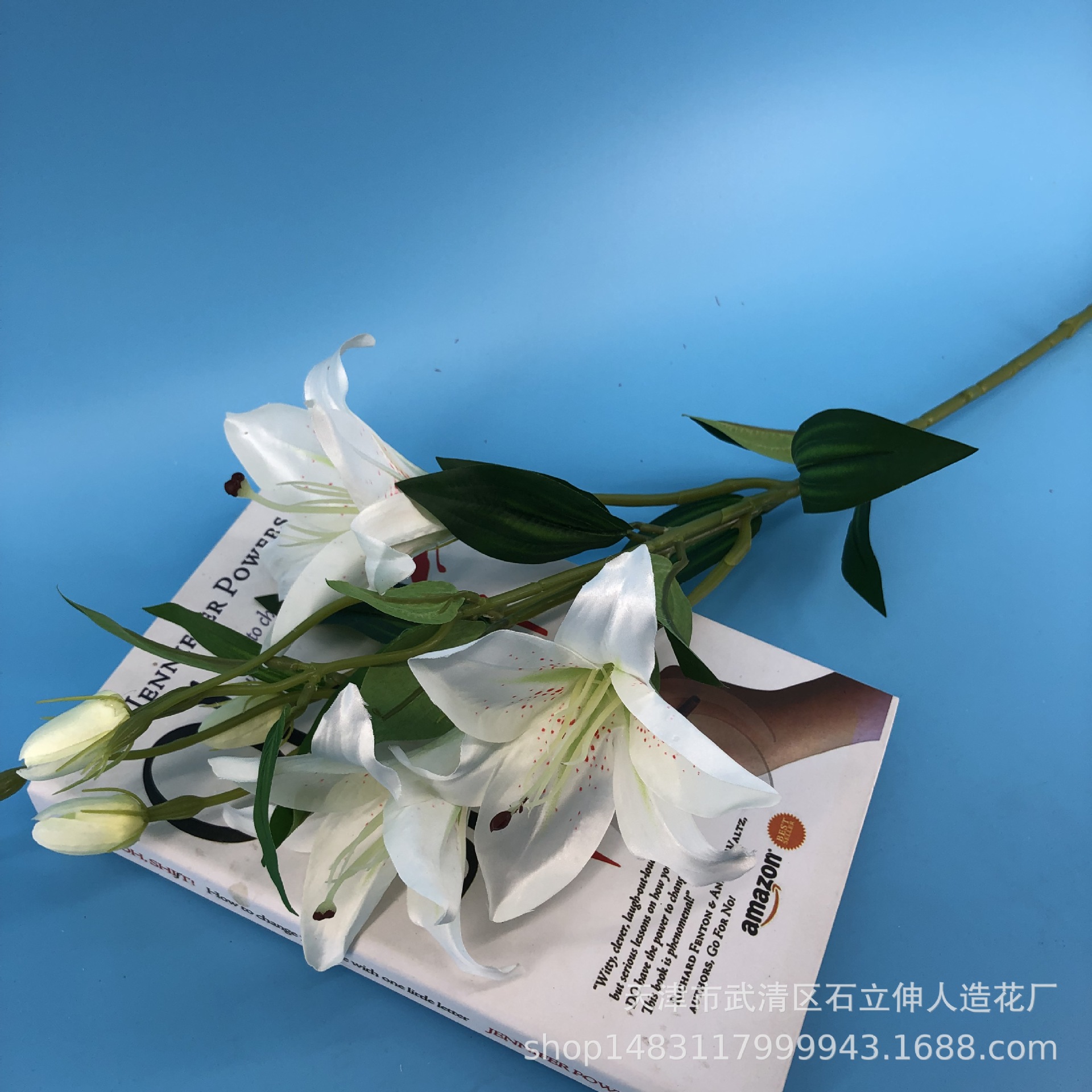 Los fabricantes suministran flor artificial perfume lirio 6-cabeza única planta de lirio artificial boda flor decorativa