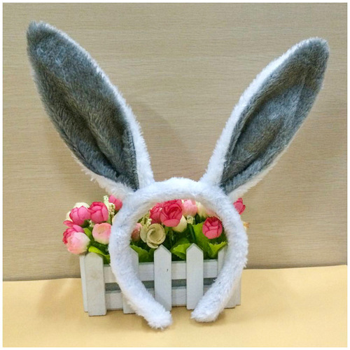 幼儿童兔耳朵细发箍 头箍亮片小兔子毛绒兔女郎小动物头饰道具