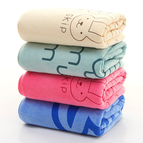 Thickened 400g 70*140 adult microfiber bath towel cartoon children's bathing beach fixed absorbency hot selling LOG