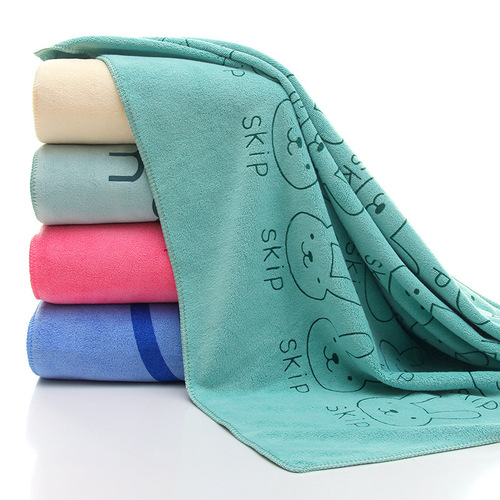 Thickened 400g 70*140 adult microfiber bath towel cartoon children's bathing beach fixed absorbency hot selling LOG