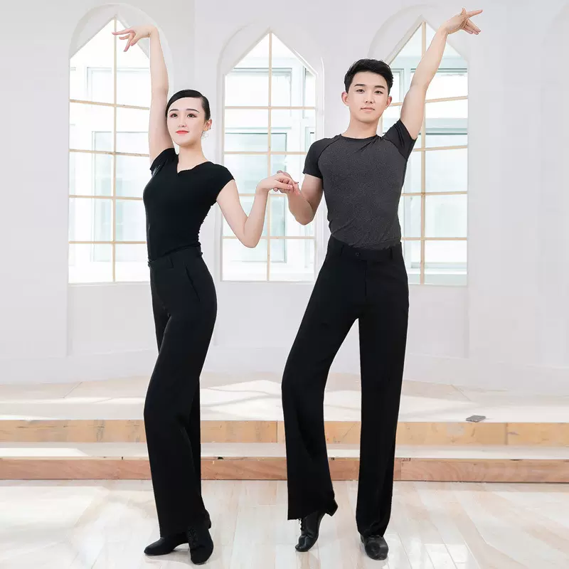 摩登舞裤子新款成人舞蹈国标舞交谊舞拉丁舞女裤跳舞裤练功长裤薄