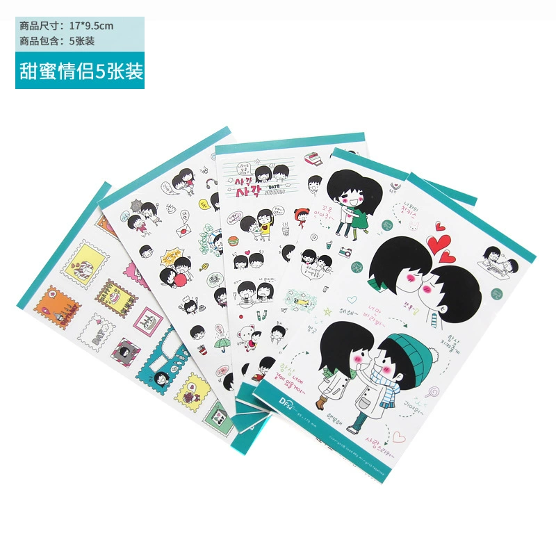 Мальчикам и девочкам прозрачные наклейки сладкий хип-хоп пара 5 уп ручной счет наклейки дневник декоративные наклейки 23 г