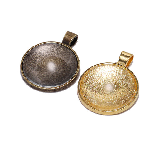 25mm round pendant base DIY retro alloy jewelry accessories time gemstone alloy jewelry pendant pendant