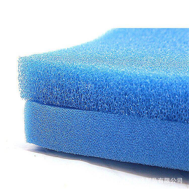 中孔蓝色PU过滤棉 粗细孔黑色过滤器海绵垫 宠物毛发过滤海绵批发