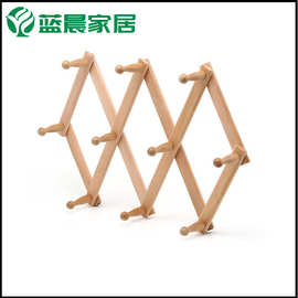 实木拉伸架壁挂菱形拉架木质衣服挂架伸缩架杯架折叠丝巾架实木挂