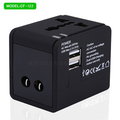 Travel conversion plug, multi-country conversion plug, dual USB conversion socket, adapter, Korean, Thai, German, American and Japanese