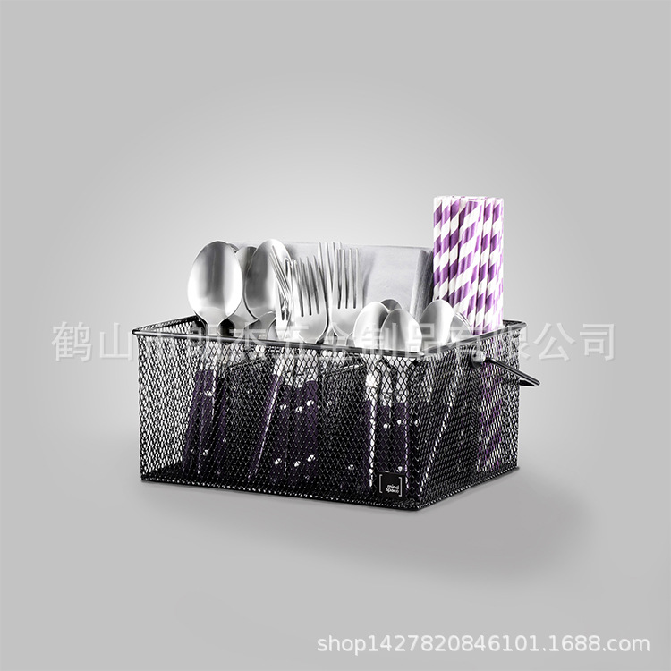 Venta caliente transfronteriza Amazon Venta caliente cuchillo y tenedor cesta de almacenamiento bandeja de cubiertos mesa de hierro vajilla cesta de almacenamiento