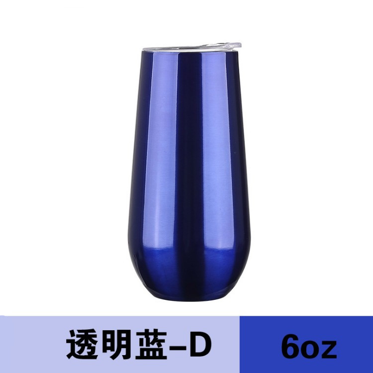 En stock 6oz Swig taza de vacío de cáscara de huevo 304 copa de vino tinto de acero inoxidable Big Belly Egg taza de cerveza de vacío en forma de U