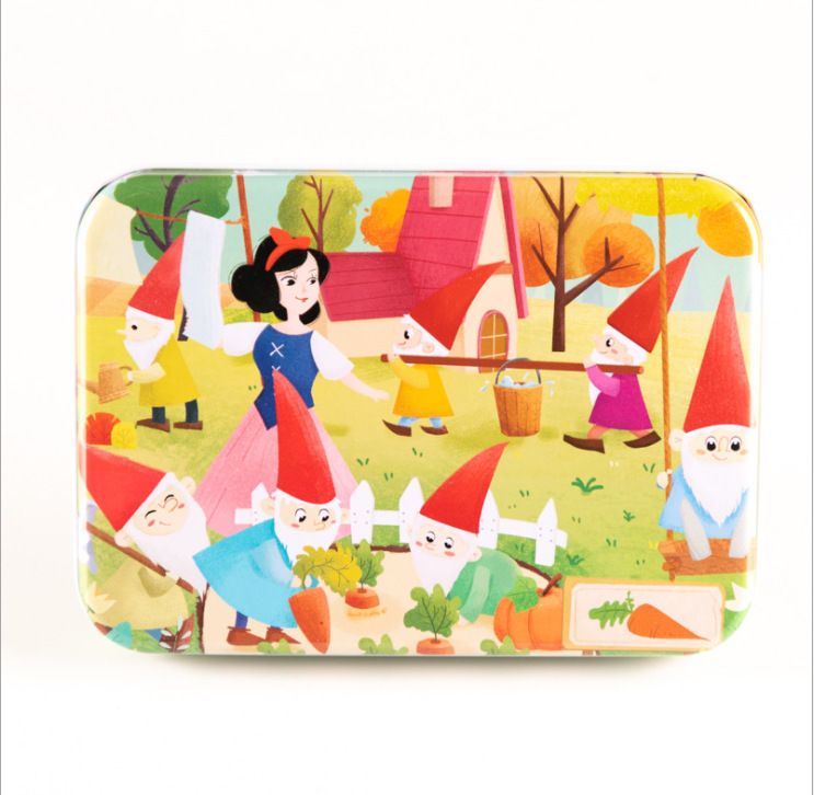 120 piezas caja de hierro creativo pintado a mano ilustración rompecabezas 3-4-6 AÑOS NIÑOS bloques de construcción juguetes educativos de calidad 0,25