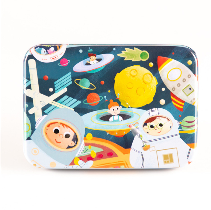 120 piezas caja de hierro creativo pintado a mano ilustración rompecabezas 3-4-6 AÑOS NIÑOS bloques de construcción juguetes educativos de calidad 0,25