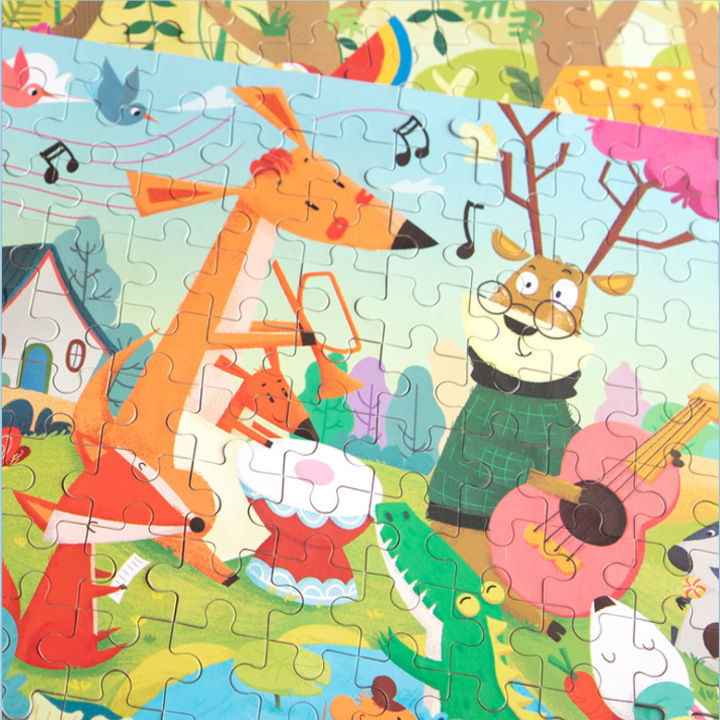 120 piezas caja de hierro creativo pintado a mano ilustración rompecabezas 3-4-6 AÑOS NIÑOS bloques de construcción juguetes educativos de calidad 0,25