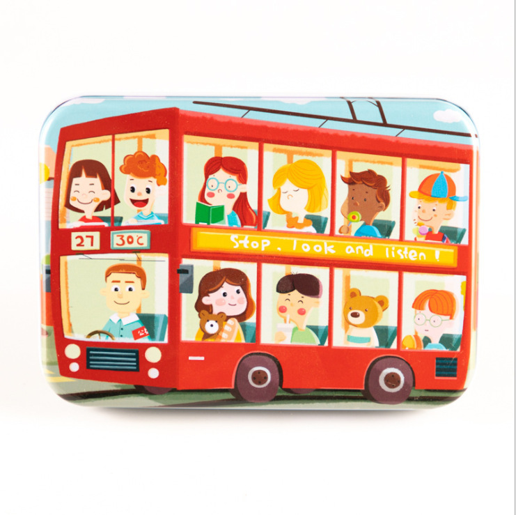 120 piezas caja de hierro creativo pintado a mano ilustración rompecabezas 3-4-6 AÑOS NIÑOS bloques de construcción juguetes educativos de calidad 0,25