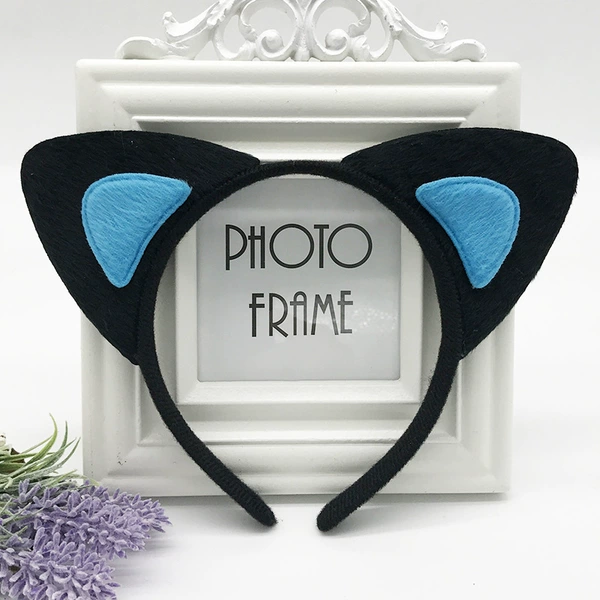 Black and blue (plush) cat ears