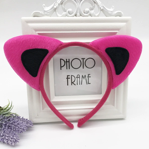 Rose red and black (plush) cat ears